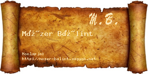 Mózer Bálint névjegykártya