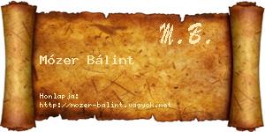 Mózer Bálint névjegykártya